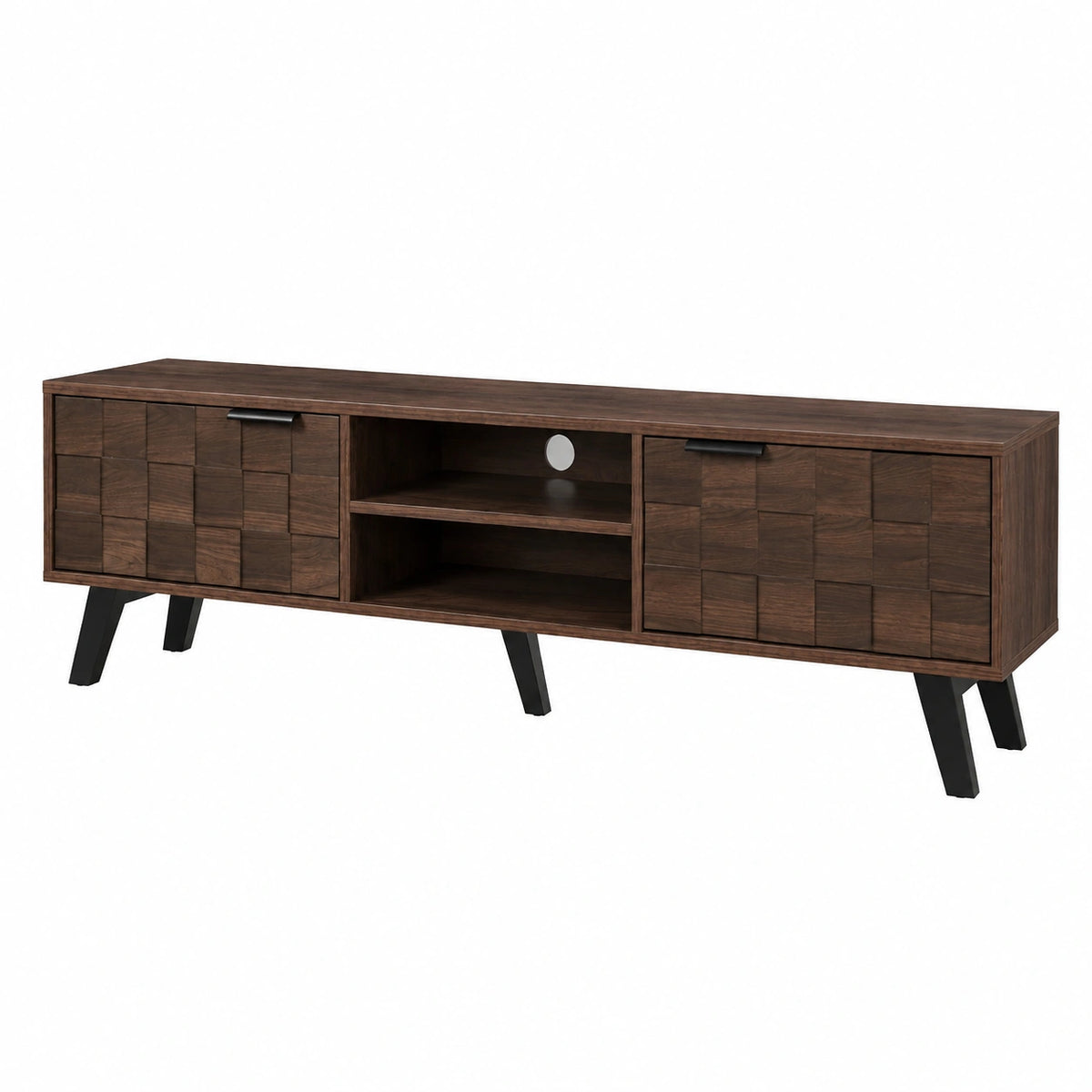 TV-Schrank – 160,5 × 35,5 × 45 cm, moderner Stil, mit Stauraum, mit mehreren Türen, für Wohnzimmer
