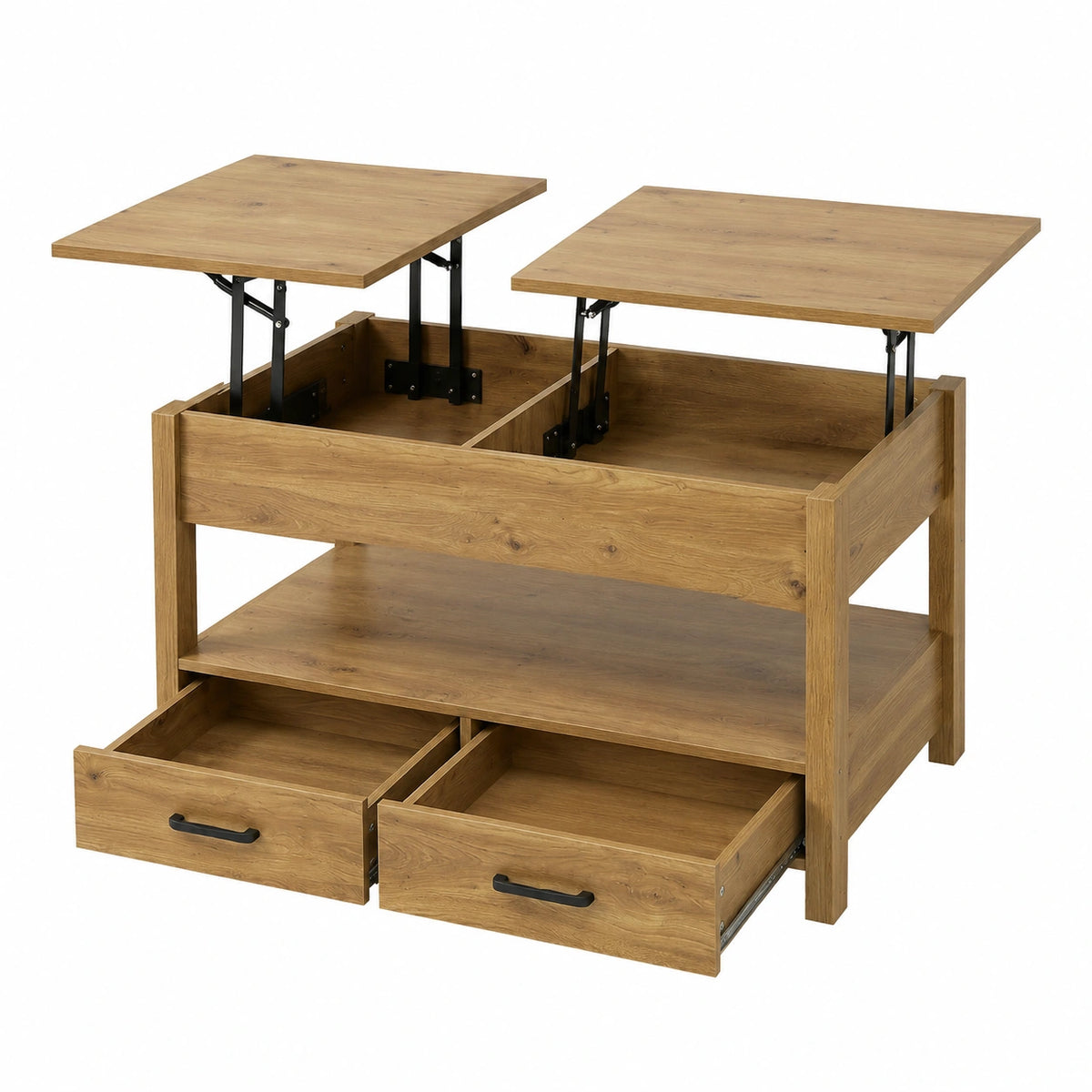Couchtisch – moderner Stil, höhenverstellbar, mit Stauraum, mit Schubladen, aus Holz, für Wohnzimmer