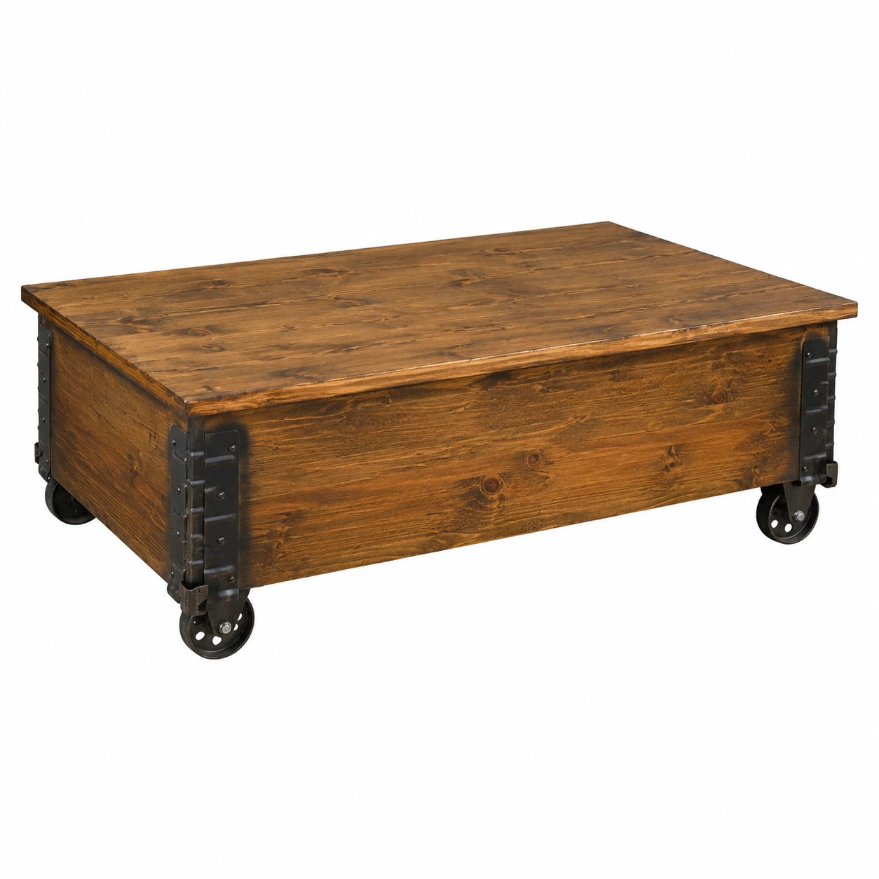 Couchtisch – Landhausstil, mit Stauraum, aus Holz, Braun