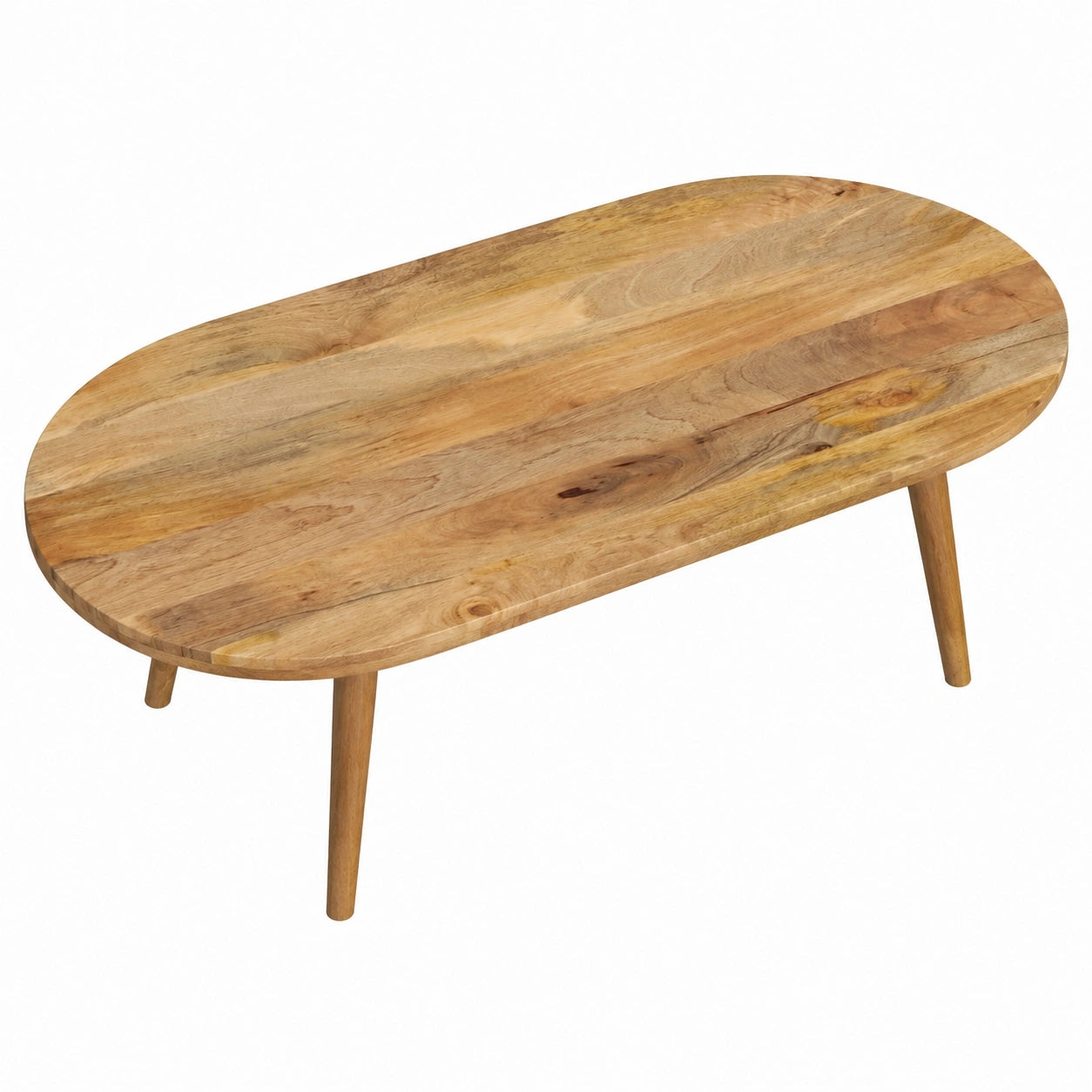 Tisch – 120 × 60 × 2,5 cm, ovale Form, aus Massivholz