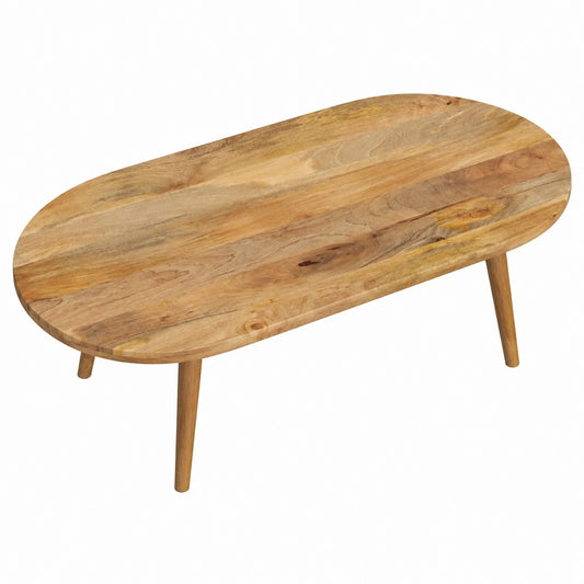Tisch – 120 × 60 × 2,5 cm, ovale Form, aus Massivholz