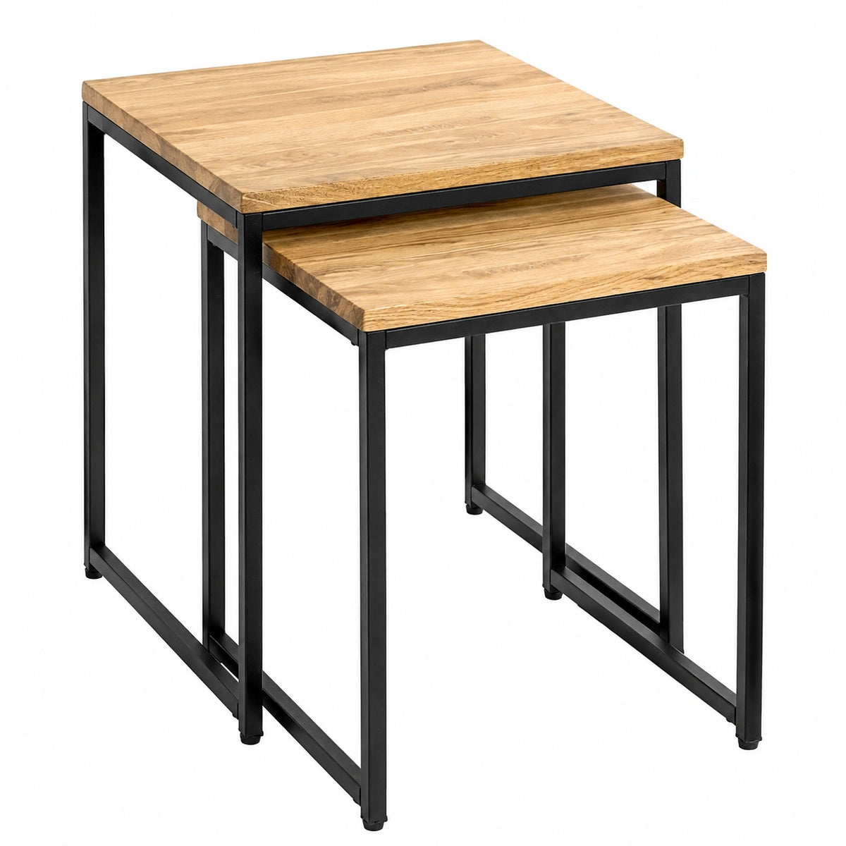 Tisch – 2er-Set, 38 cm, moderner Stil, aus Massivholz und Eichenholz