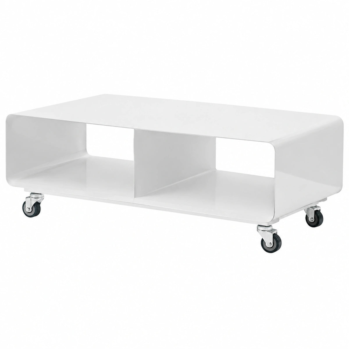 TV-Lowboard – 21 × 45 × 42 cm, mit Rollen, aus Stahl, für Wohnzimmer