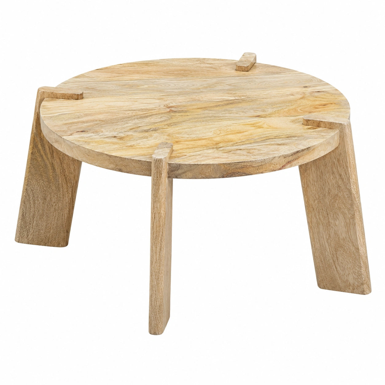Couchtisch – 2er-Set, 53 × 53 × 32 cm, runde Form, aus Massivholz