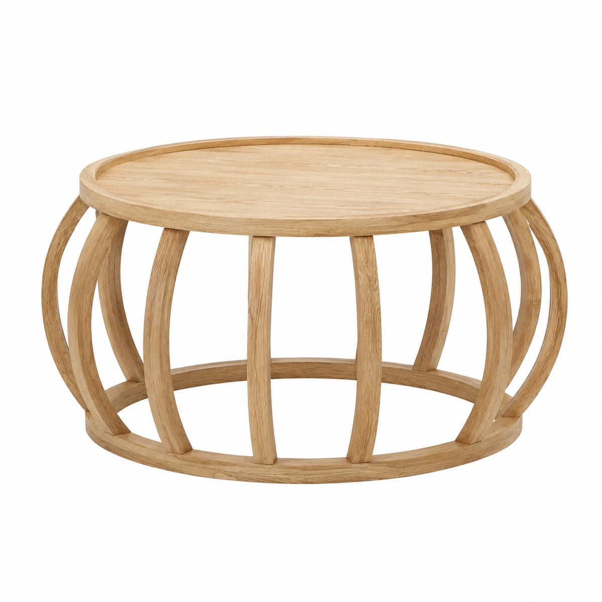 Couchtisch – 80 cm, runde Form, aus Massivholz, für Wohnzimmer